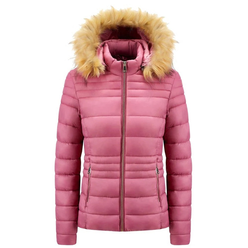 Parkas Women Winter thick Warm Outwear Removable Fur Hooded Jacket Coat Cotton Padded Windproof Slim Solid Parka Jacket