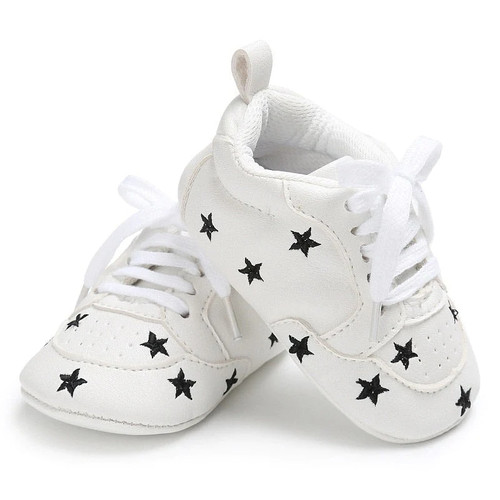 Baby Shoes For Newborn Baby Boys Girls Print Heart Star Pattern First Walkers Kids Toddlers Soft Sole