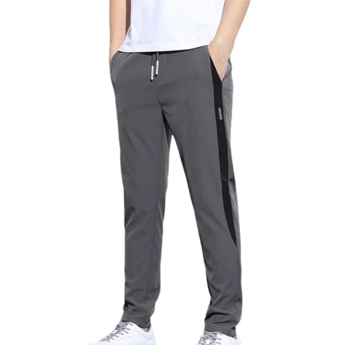 Male Casual Contrast Color Draping Pants Summer Pencil Pants High Waist for Party