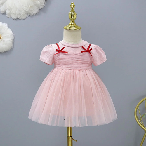 Toddler Kids Clothes Baby Girls Dress Princess Costume Cute Bows Summer 1-4 Years Party Dresses For Girl Childrens Clothing