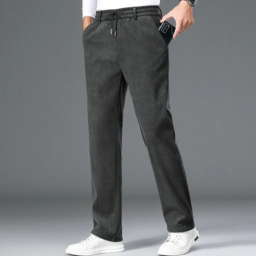 Corduroy Pants Men Autumn and Winter Solid Color Smart Casual Men Casual Pants Regular Elastic Straight Trousers