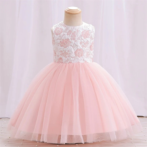 Summer Baby Clothes for Girls Toddler Kids Princess Gown Girl 1st Birthday Dress Prints Tulle Bridesmaid Party Wedding Dresses