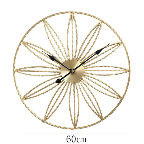 Decoration Mute Clock Living Room Decoration Fashion Creative Wall Clock Wrought Iron Round Simple Clock