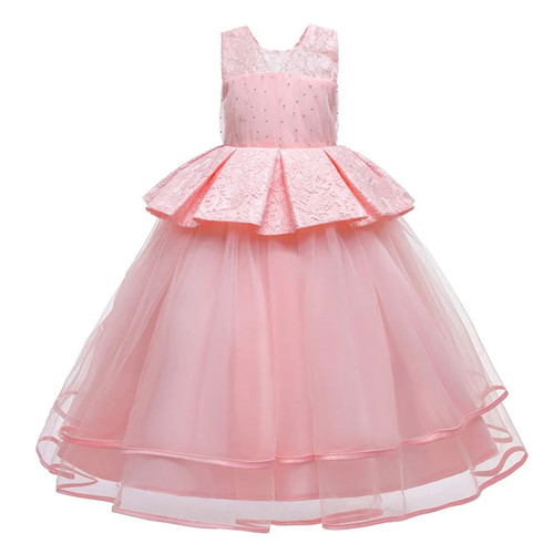 Flower Kids Princess Dresses For Girls Clothing Elegant Lace Big Bow Girls Dress Elegant Wedding Party Dress For Girl Clothes