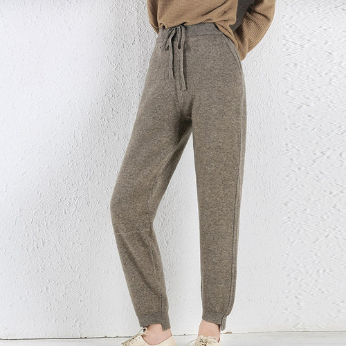 Womens  Cashmere All-match Harem Pants Core Yarn Knitted Loose Leggings Corset Wool Pants