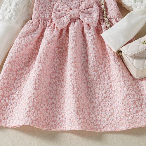 Girl Dress Autumn  Puff Sleeve Lace Princess Dress Flowers Birthday Party Dress