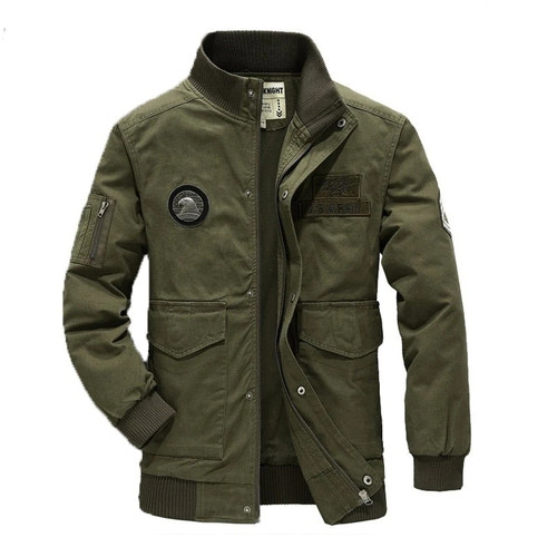 Bomber Jacket Men Military Army Pilot Male Jacket Coat Zipper Stand Collar Zip Us Air Force Clothing Black Green Spring Autumn 1