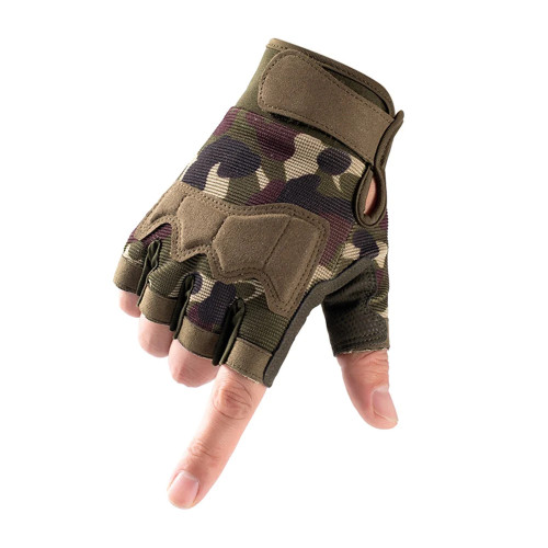 Outdoor Sports Fingerless Gloves Half Finger Military Army Tactical Gloves Camo Climbing Cycling Riding Airsoft Gym