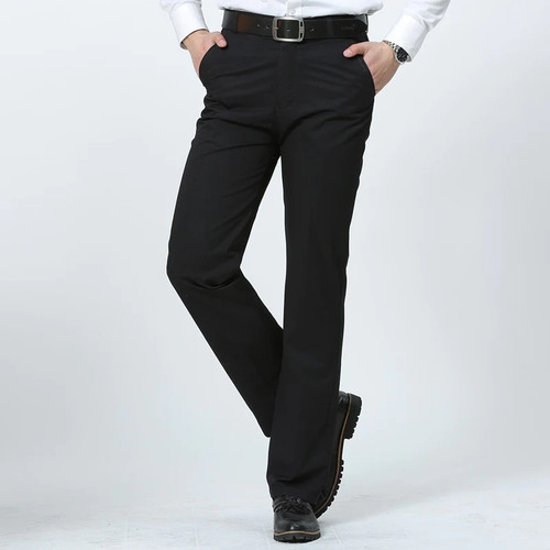 Mens Trousers 100% Cotton High Waist Straight Men Trousers Slacks Loose Pants for Male Casual Trouser Man Pant