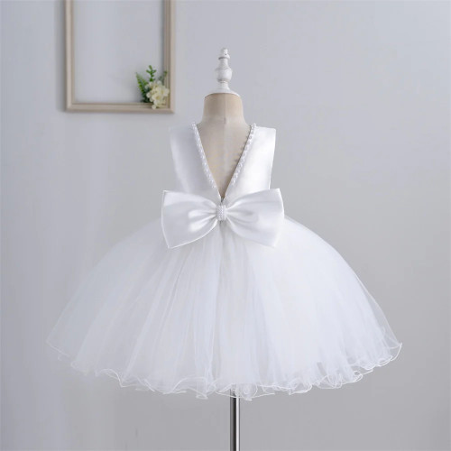 Girl Dresses Costume Clothes Flower Girl Party Birthday Ball Gown Baby Kids Toddler Children two Bowknot