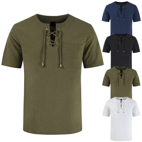 Men Hollow Out Short Sleeve T shirt Male Sexy V Neck bandage t Shirt Summer Casual Solid Color Tshirt Tops