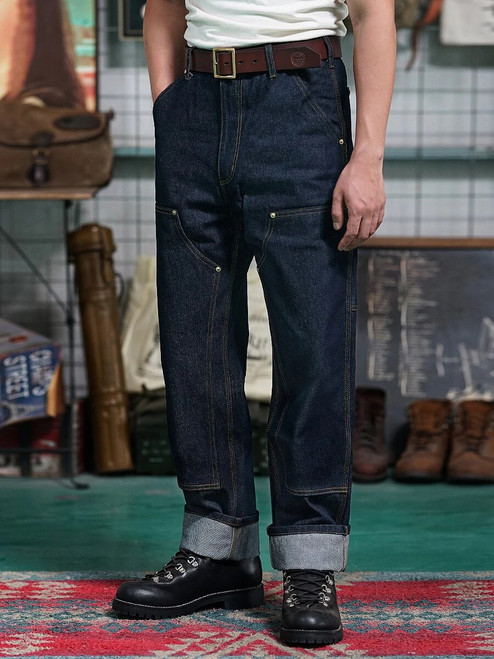 Men Jeans Waist Original Carpenter Pants Vintage Workwear Outfit for Men