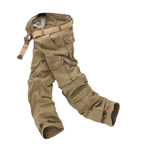 Military Cargo Pants Men Loose Baggy Tactical Trousers Casual Cotton Cargo Pants Men Multi Pockets