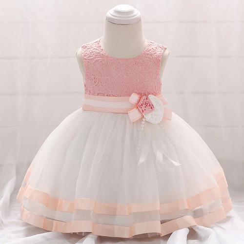 Newborn Outfit Baby Girl 1 Year Birthday Dress Petals Tulle Toddler Girl Christening Bebe Dresses Infant Princess Party Dresses