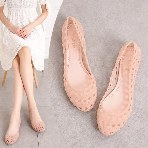 Non-slip Jelly Shoes Women Summer Sandals Hollow-out Cozy Beach Fender Shoes Holiday Sea Rest Shoes