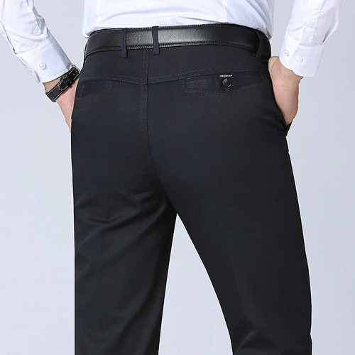 Summer Thin Pants Men Cotton Autumn Thick Trousers Cargo Pants Smart Casual Solid Khaki Gray Suit Pant