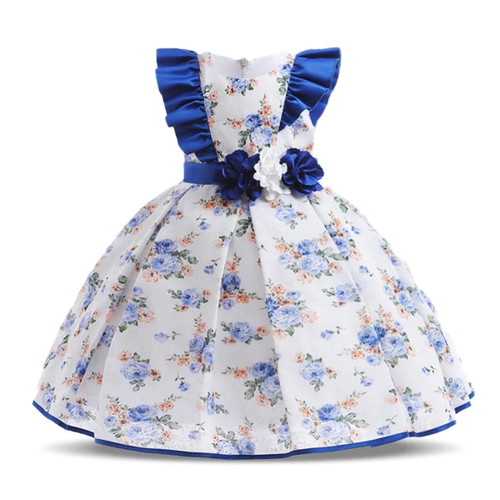 Girls Kids Flower Elegant Causal Princess Party Dresses Children Clothing Christmas Birthday Wedding Baby 3-10 Years-1