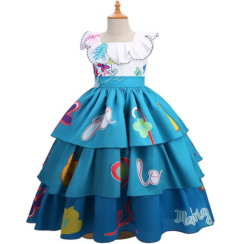 Girls Elegant Cake Dresses Teenager Dress Kids Sleeveless Princess Clothing Children Party Wedding