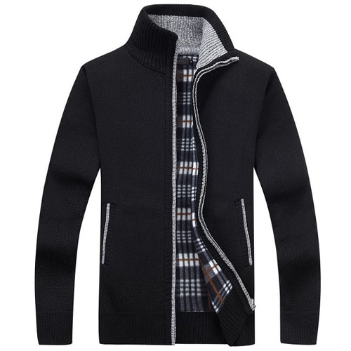 Men Sweaters Autumn Winter Warm Cashmere Wool Zipper cardigan Sweaters Man Casual Knitwear