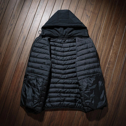Men Thick Warm Jacket Winter Autumn Male Casual Baggy Classic Windbreaker Outerwear Parka Coat Varsity Hooded Overcoat 1