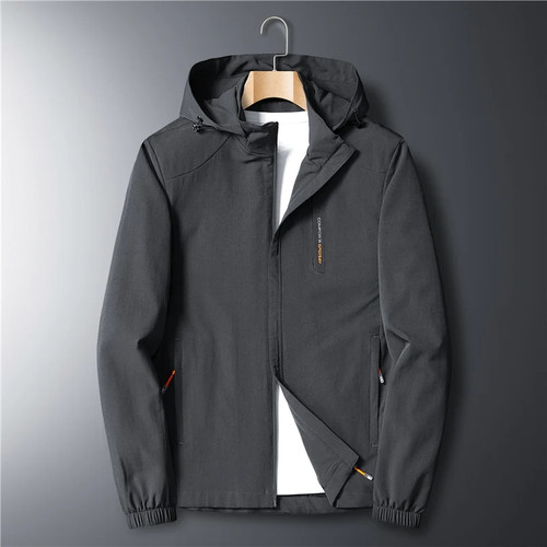 Hooded Outdoor Sports Jacket Spring Men Windproof Jackets Hat Detachable Windbreakers Hommes Varsity Jackets