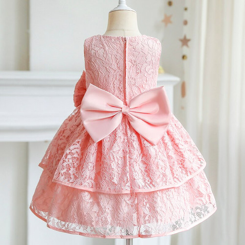 Baby Lace Christening Gowns Dress for Toddler Girls Baby 1st Birthday Outfits Infant Party Princess Bow Costume