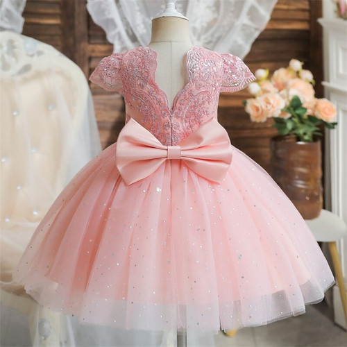 Baby 1 Year Birthday Party Dress for Evening Prom Kids Flower Wedding Lace Dresses Princess Christening Girl Gown Tulle Vestidos