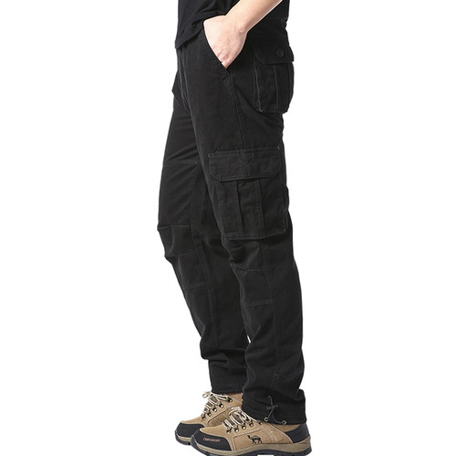 Men's Outdoor Sports Jogging Military Tactical Pants Elastic Waist Pure Cotton Casual Work Pants