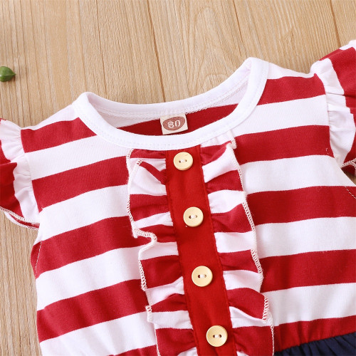 1-5 Years Kids Toddler Baby Girl Summer Dress Striped Stars Fly Sleeve Casual Clothing Celebrating Lndependence Day Skirt 1-5 Years Kids Toddler Baby Girl Summer Dress Striped Stars Fly Sleeve Casual Clothing Celebrating Lndependence Day Skirt