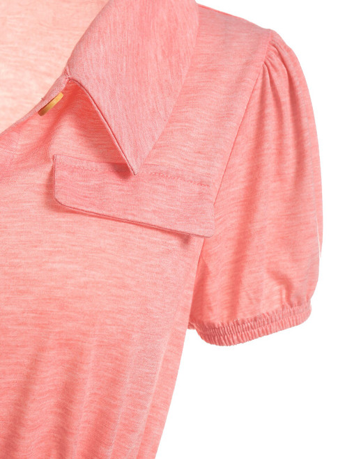 Mini Short Sleeve Robe For Women Casual Heathered Half Button Toggle Drawstring Heathered Dress Mini Short Sleeve Robe For Women Casual Heathered Half Button Toggle Drawstring Heathered Dress