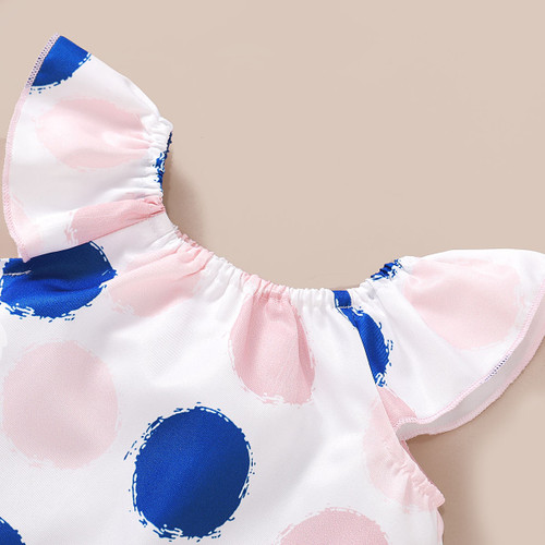Newborn Baby Girl Clothes Set Cotton Dot Pattern Sleeveless T-shirt Solid Ruffle Shorts and Dot Headband 3pcs Outfit Newborn Baby Girl Clothes Set Cotton Dot Pattern Sleeveless T-shirt Solid Ruffle Shorts and Dot Headband 3pcs Outfit