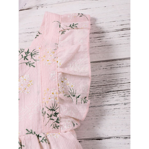 Baby Girl Romper Clothes Ruffler Sleeveless Flower Bodysuit Infant Newborn Girl Summer Leisuit Playsuit Costume For 3-24Months Baby Girl Romper Clothes Ruffler Sleeveless Flower Bodysuit Infant Newborn Girl Summer Leisuit Playsuit Costume For 3-24Months