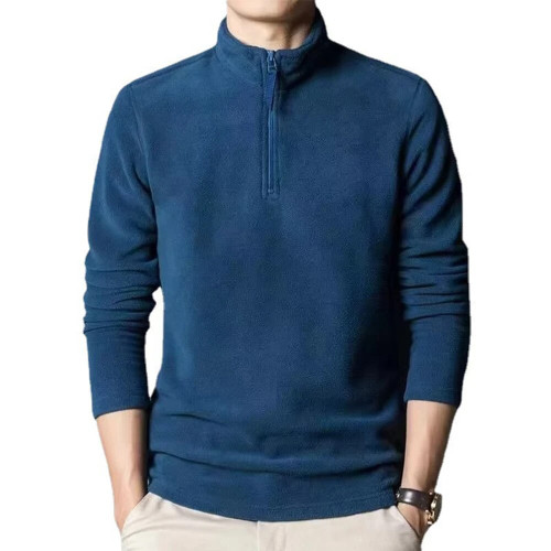 Fashion Men's Zip Half Turtleneck Warm Polar Fleece Sweatshirt Long Sleeve Solid Color Slim Sweatshirts Hoodie Tops Pullover 