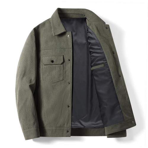 Corduroy Men's Business Jacket Workwear Casual Polo Collar Coat