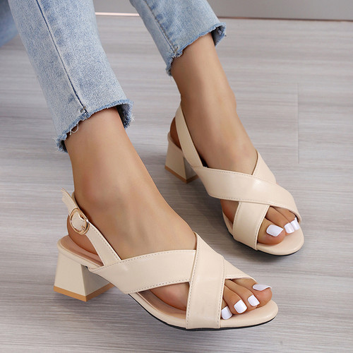 Women's Fashion Chunky Heel Ankle-strap Sandals