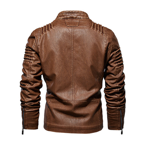 Men Leather Jacket Winter And Autumn Motorcycle PU Warm Fashion Coat 