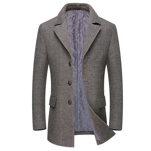 Winter Thick Men Wool Jackets Scarf Detachable Collar Fit Men Overcoats Winter Thick Men Wool Jackets Scarf Detachable Collar Fit Men Overcoats