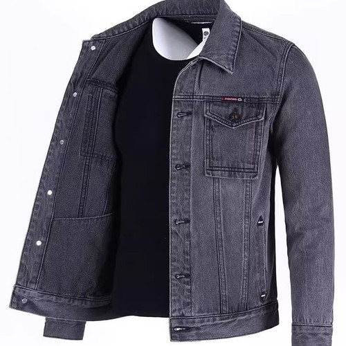 Men's Loose-fitting Workwear Jacket Lapel Denim Jacket