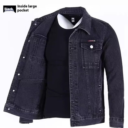 Men's Loose-fitting Workwear Jacket Lapel Denim Jacket