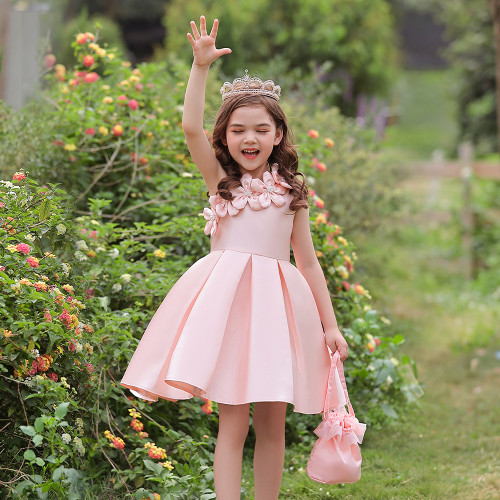 Children's Dress Satin Pettiskirt Suspender Girl Princess Dress