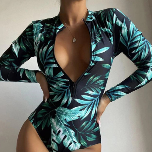 New One-piece Zipper Bikini Swimsuit