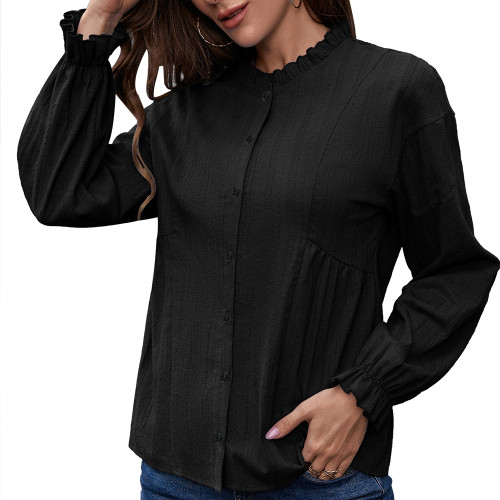 Temperament Commuter Slim Ruffled Long Sleeves Temperament Commuter Slim Ruffled Long Sleeves