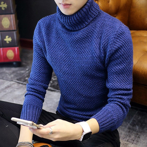 Winter Mens Turtleneck Sweaters Pullovers Clothing Warm Thick Men Cotton Knitted Sweater Male Sweaters