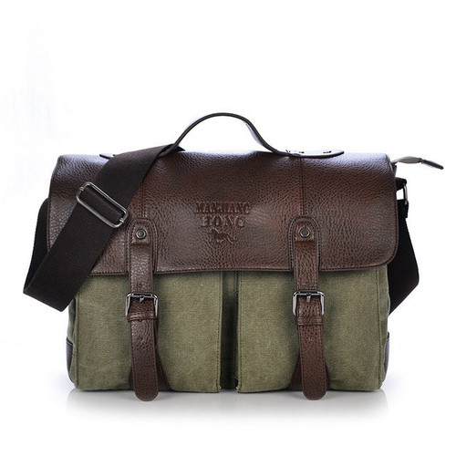 Leather Men's Briefcase Casual Vintage Men's Crossbody Bag Bussiness Shoulder Messenger Bag For Women Man Unisex