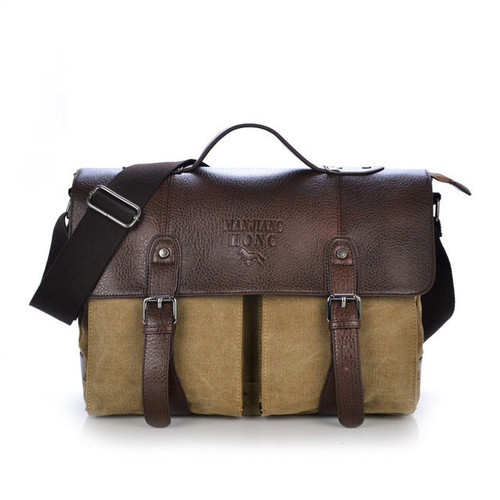 Leather Men's Briefcase Casual Vintage Men's Crossbody Bag Bussiness Shoulder Messenger Bag For Women Man Unisex