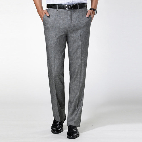 winter business men's solid casual suit pants straight office man cotton long pants male formal trousers pantalones