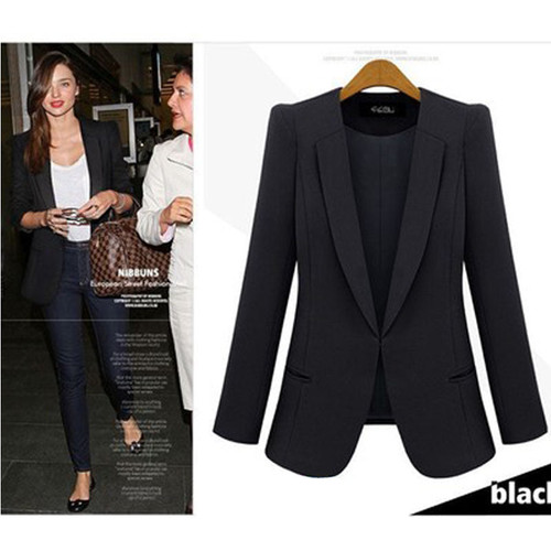 New Spring & Autumn Women Coat Jacket Thin Small Suit Jacket Big Size Black ,blue Slim Casual Blazer for female Jacket