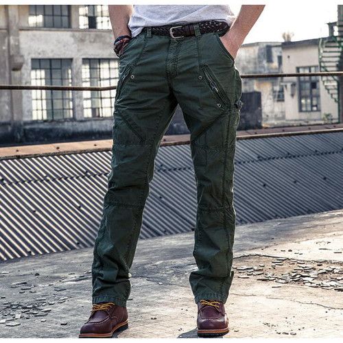 Man Military Army Cargo Pants Multi-pocket Overalls Casual Baggy Trousers Men loose cotton