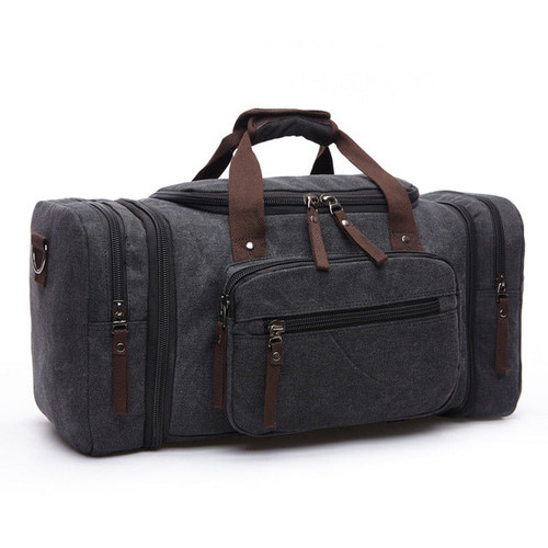 Men Hand Luggage Travel Duffle Bags Canvas Travel Bags Weekend Shoulder Bags Multifunctional Overnight Duffel Bag