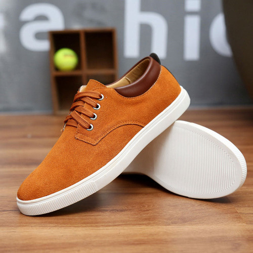 spring/summer suede  casual flats shoes men sneakers lace-up breathable men shoes